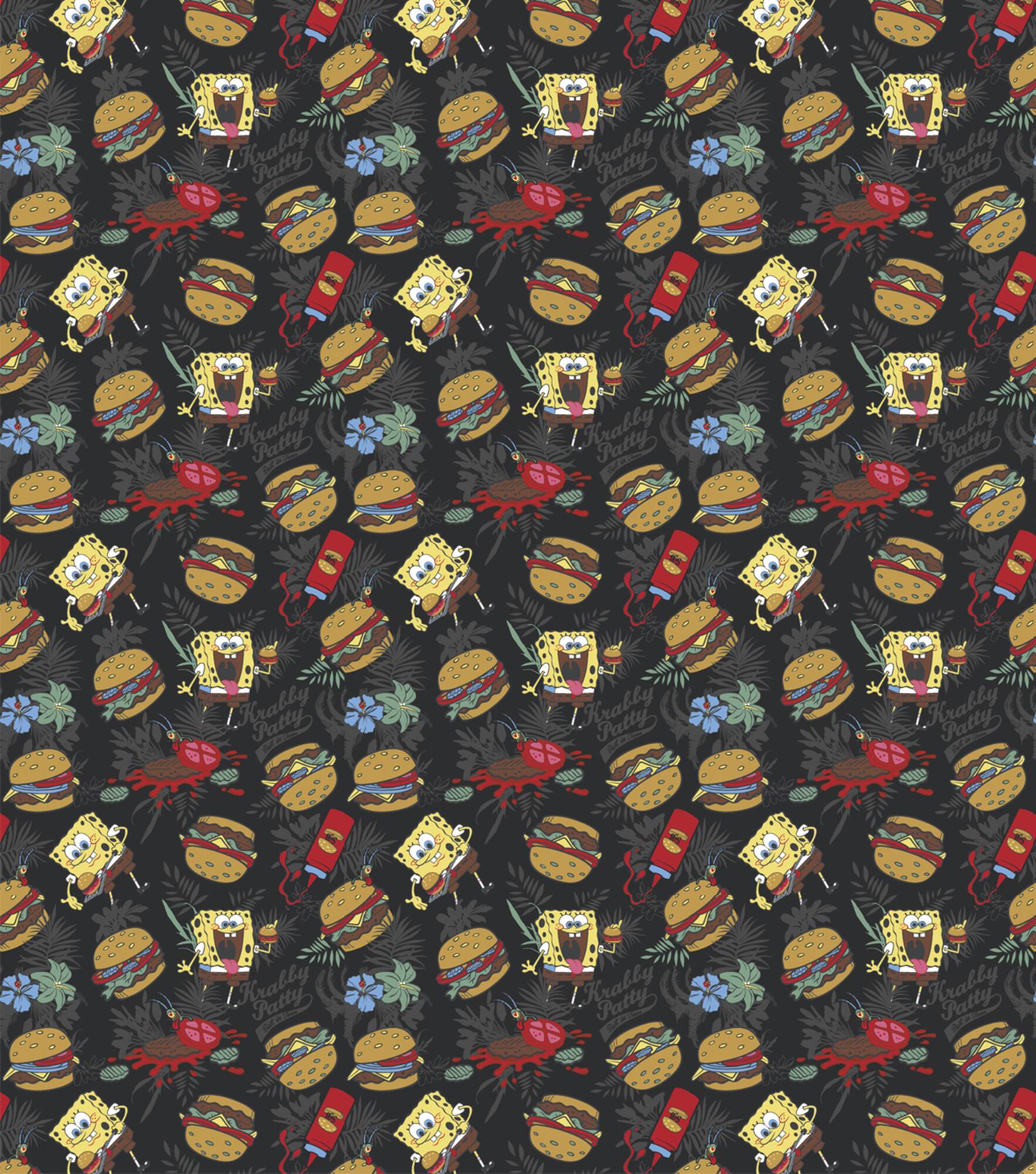 Nickelodeon SpongeBob & Plankton Patties Cotton Fabric